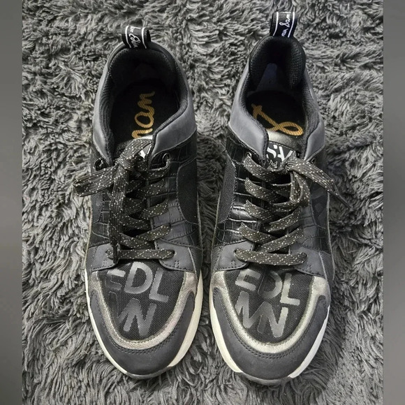 Sam Edelman | Black White Fashion Sneakers Sz 10 - Picture 1 of 9